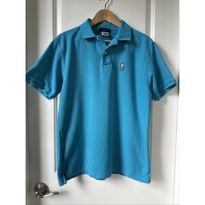 Psycho Bunny Polo Shirt Mens Size 7 XL Bunny Logo Blue Golf Casual Designer Pima